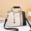 New Patchwork and Versatile Large Capacity Fashionable Retro Simple Elegant and Elegant Women's Shoulder Bags